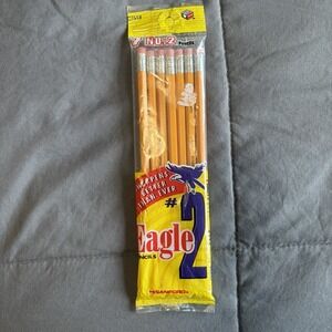 VTG NOS Sanford Eagle Pack Of 7 #2 Pencils 1999 Made In USA Unused Yellow Eraser